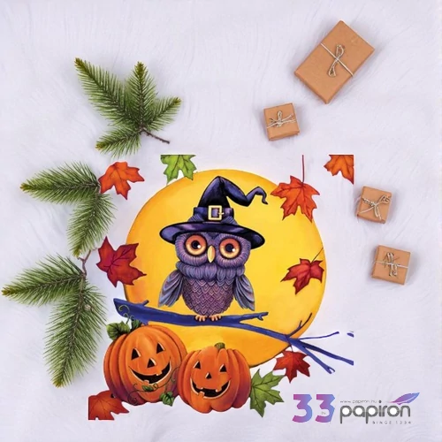 Szalvéta Ambiante Halloween owl papír papírszalvéta 33x33cm,20db-os