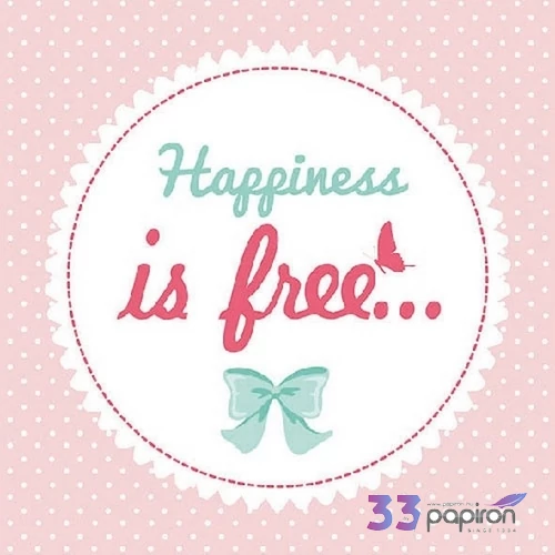 Szalvéta Ambiante Happines is Free papírszalvéta 33x33cm,20db-os