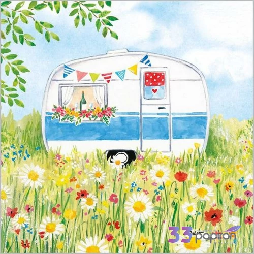 Szalvéta Ambiante Happy Camping papírszalvéta 33x33cm,20db-os