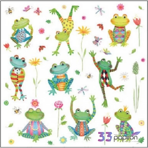 Szalvéta Ambiante Happy Frogs papírszalvéta 25x25cm,15db-os