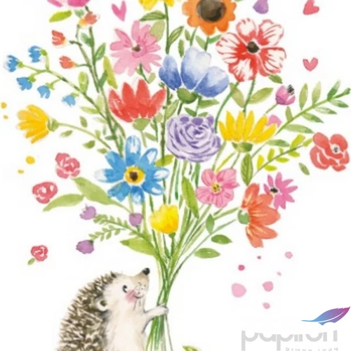 Szalvéta Ambiante Hedgehog with flowers papírszalvéta 33x33cm,20db-os