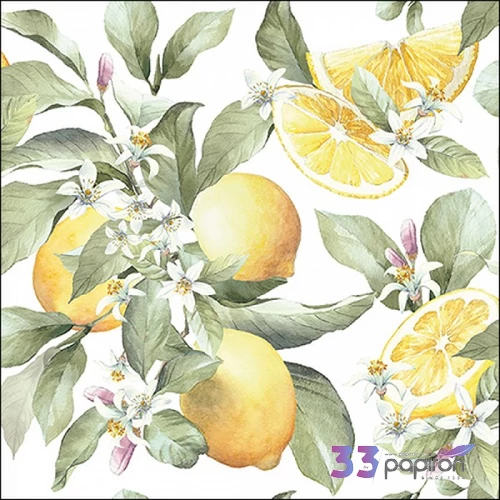 Szalvéta Ambiante citromos Limoni papírszalvéta 25x25cm,15db-os
