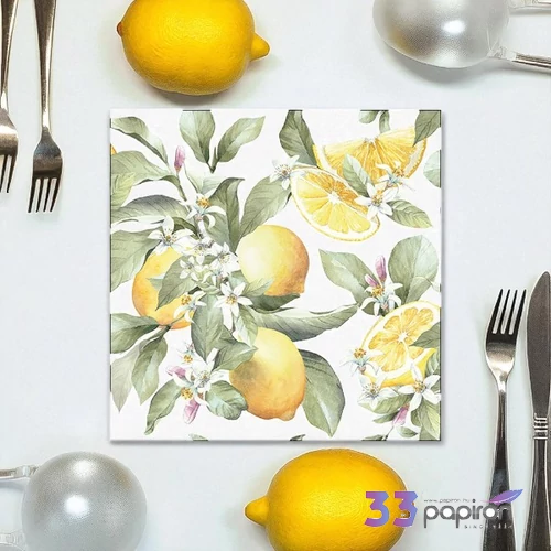 Szalvéta Ambiante citromos Limoni papírszalvéta 25x25cm,15db-os