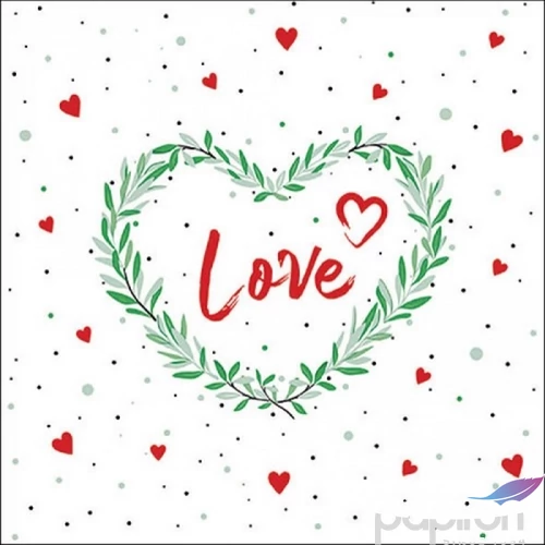 Szalvéta Ambiante Lots of love red papírszalvéta 33x33cm,20db-os