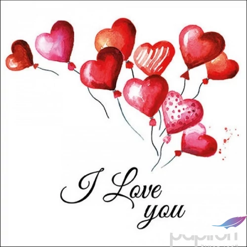 Szalvéta Ambiante Love Balloons papírszalvéta 33x33cm,20db-os