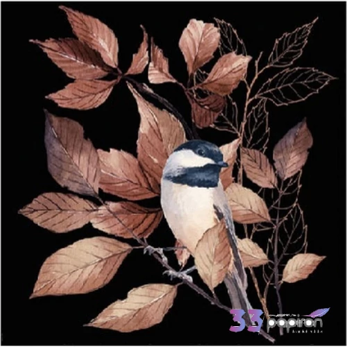 Szalvéta Ambiante Lovely Chickadee black papírszalvéta 25x25cm,15db-os