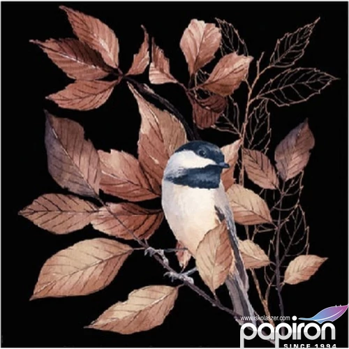 Szalvéta Ambiante Lovely Chickadee black papírszalvéta 25x25cm,15db-os
