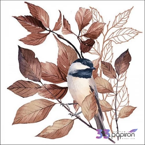 Szalvéta Ambiante Lovely chickadee white papírszalvéta 33x33cm,20db-os