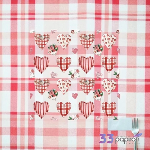 Szalvéta Ambiante Lovely Hearts papírszalvéta 33x33cm,20db-os