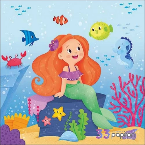 Szalvéta Ambiante Mermaid papírszalvéta 33x33cm,20db-os