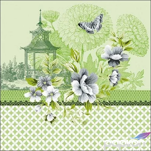 Szalvéta Ambiante Pagode Green papírszalvéta 33x33cm,20db-os