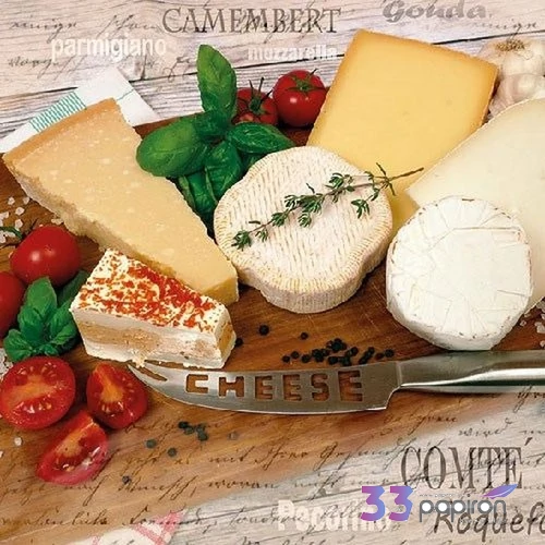 Szalvéta Ambiante Palette of Cheeses papírszalvéta 33x33cm,20db-os