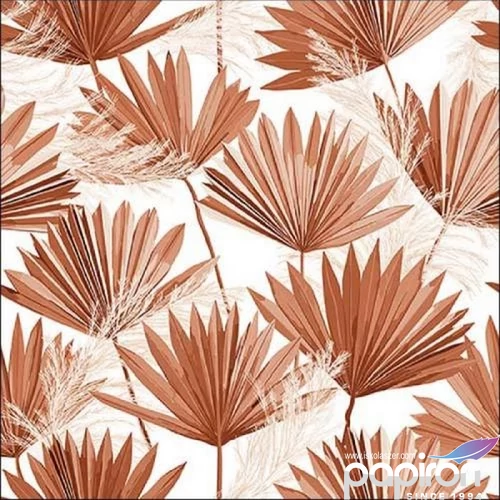 Szalvéta Ambiante Palm Leaf Brown papírszalvéta 33x33cm,20db-os