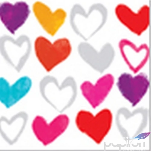 Szalvéta Ambiante Paper Hearts papírszalvéta 25x25cm,15db-os