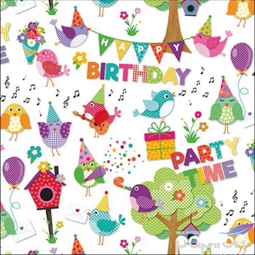 Szalvéta Ambiante Party Time White papírszalvéta 33x33cm,20db-os