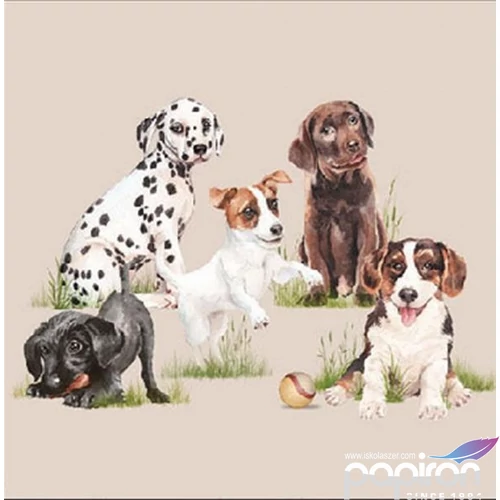 Szalvéta Ambiante Playing puppies papírszalvéta 25x25cm,20db-os
