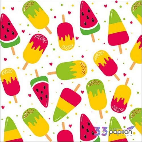 Szalvéta Ambiante Popsicles papírszalvéta 33x33cm,20db-os