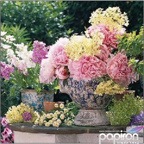 Szalvéta Ambiante Potted flowers papírszalvéta 25x25cm,15db-os