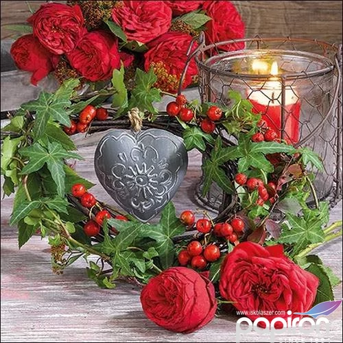 Szalvéta Ambiante Roses And Ivy papírszalvéta 33x33cm,20db-os
