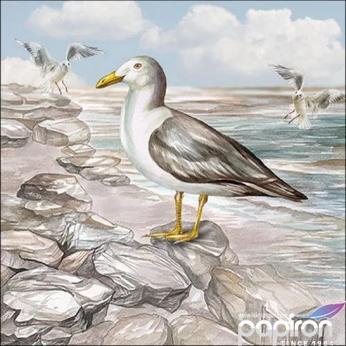 Szalvéta Ambiante Seagull On The Shore papírszalvéta 33x33cm,20db-os