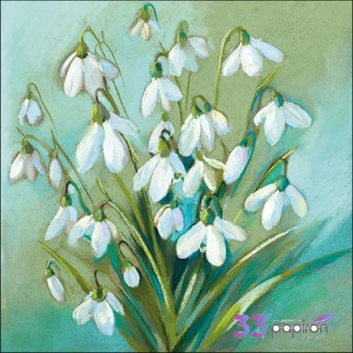 Szalvéta Ambiante Snowdrops in Winter papírszalvéta 33x33cm,20db-os