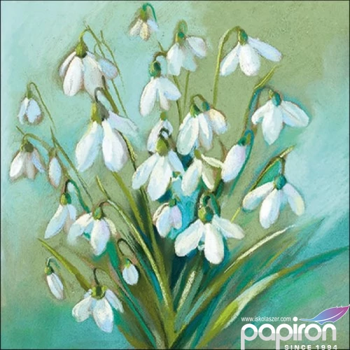 Szalvéta Ambiante Snowdrops in Winter papírszalvéta 33x33cm,20db-os