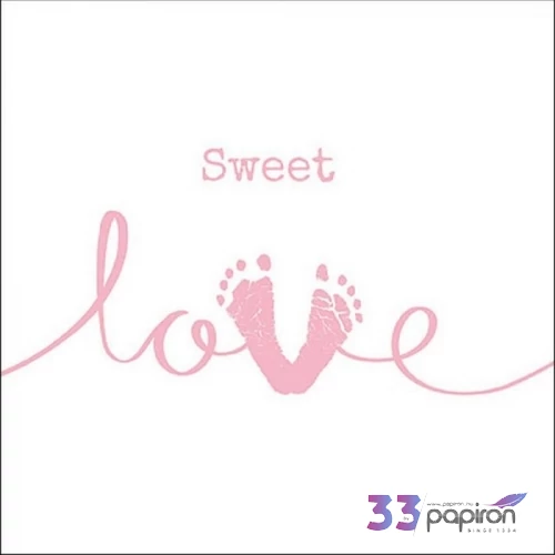Szalvéta Ambiante Sweet Love Girl papírszalvéta 33x33cm,20db-os