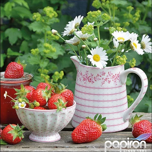 Szalvéta Ambiante Sweet strawberries papírszalvéta 33x33cm,20db-os