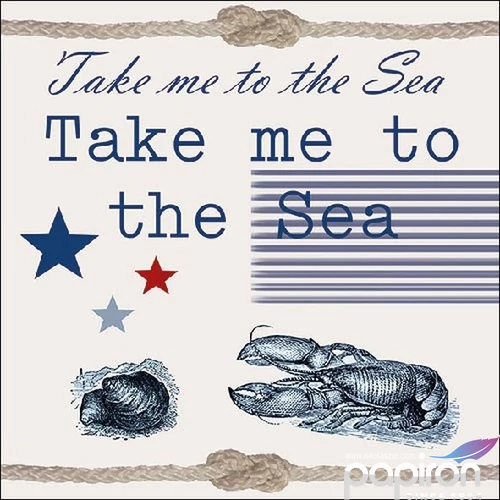 Szalvéta Ambiante Take Me To The Sea papírszalvéta 33x33cm,20db-os