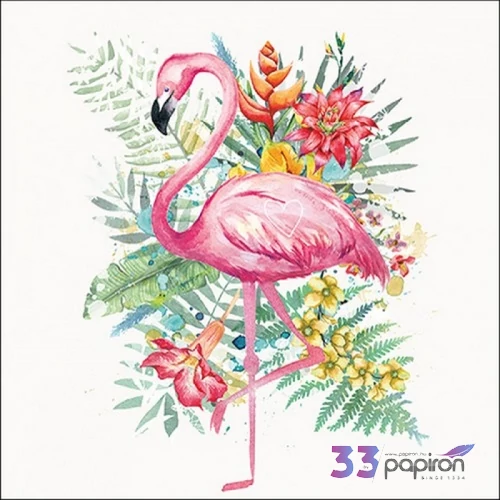 Szalvéta Ambiante Tropical Flamingo papírszalvéta 33x33cm,20db-os
