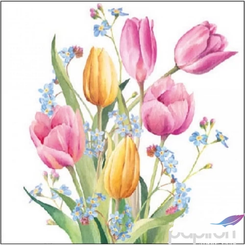 Szalvéta Ambiante Tulips Bouquet papírszalvéta 25x25cm,15db-os