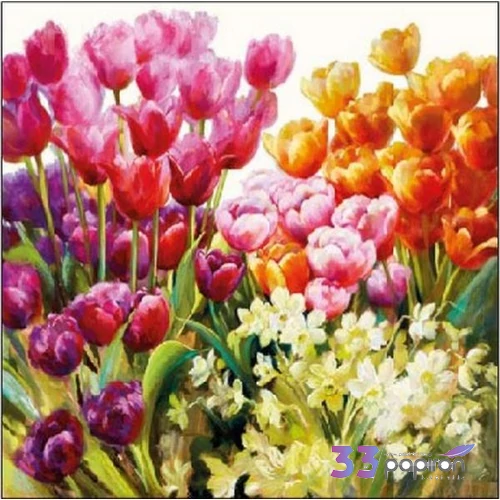 Szalvéta Ambiante Tulips papírszalvéta 25x25cm,15db-os
