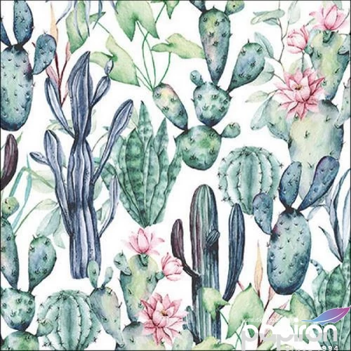 Szalvéta Ambiante Watercolour Cacti papírszalvéta 33x33cm,20db-os