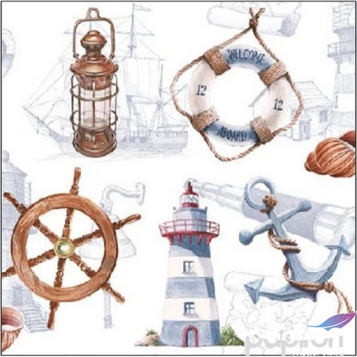 Szalvéta Ambiante Welcome Aboard papírszalvéta 25x25cm,15db-os