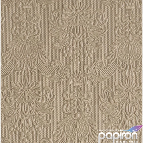 Szalvéta Ambiente Elegance Elegance taupe dombornyomott papírszalvéta 25x25cm,15db-os