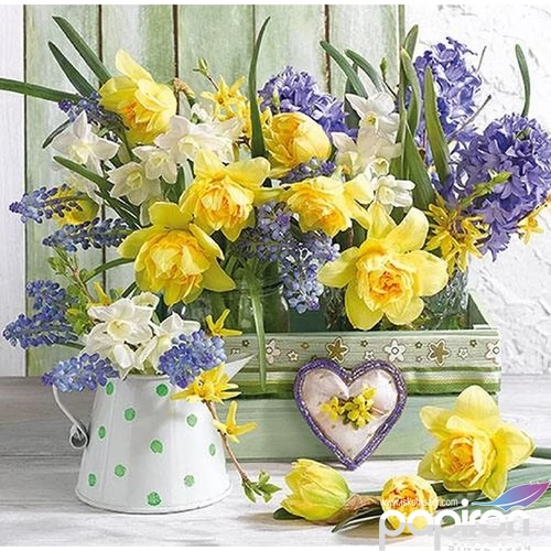 Szalvéta Ambiante Mix Of Flowers papírszalvéta 33x33cm,20db-os