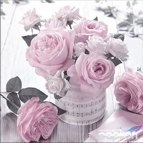 Szalvéta Ambiante Music Roses Vintage papírszalvéta 33x33cm,20db-os
