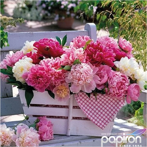 Szalvéta Ambiante Peonies In Basket papírszalvéta 33x33cm,20db-os