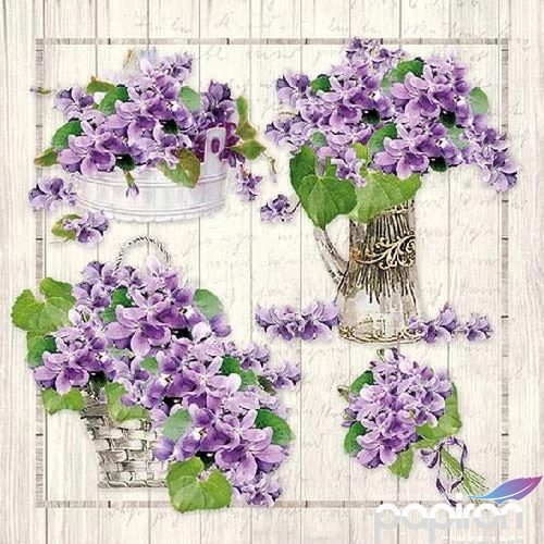 Szalvéta 33x33cm Ambiente Purple Bouquets