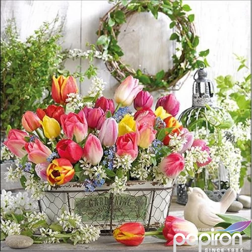 Szalvéta Ambiante Spring Bouquet papírszalvéta 33x33cm,20db-os