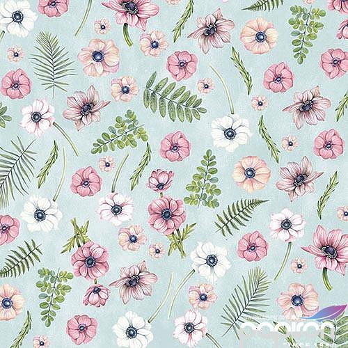 Szalvéta Ambiente Anemones Green 33x33cm, 3rétegű, 20db/csomag 13311475 szalvéta.