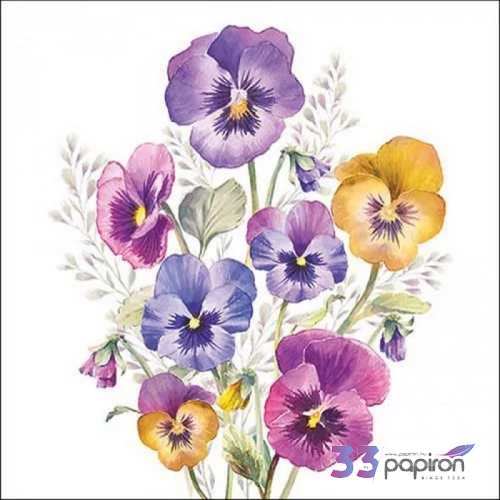 Szalvéta Ambiente árvácska pansiess 33x33 3rétegű, 20db/csomag 13318165 PANSIES