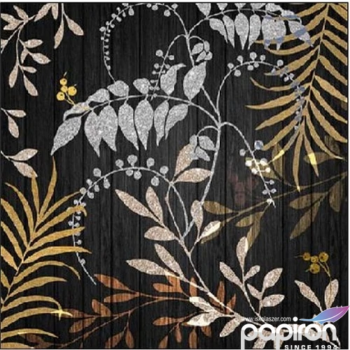 Szalvéta Ambiante Luxury Leaves Black papírszalvéta 25x25cm,15db-os