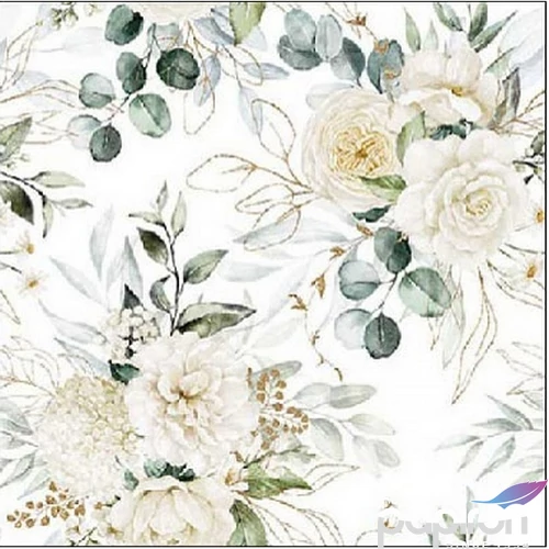 Szalvéta Ambiante Eucalyptus and roses papírszalvéta 25x25cm,15db-os