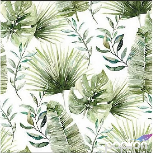 Szalvéta Ambiante Jungle leaves white papírszalvéta 25x25cm,15db-os