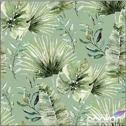 Szalvéta Ambiante Jungle leaves green papírszalvéta 25x25cm,15db-os