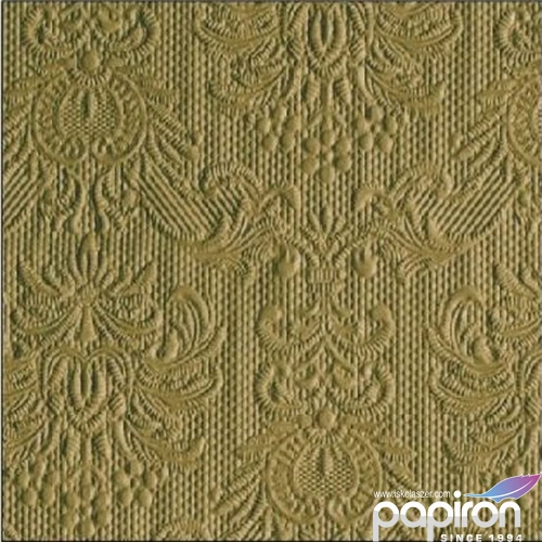 Szalvéta Ambiente Elegance Elegance Green Leaf dombornyomott papírszalvéta 25x25cm,15db-os