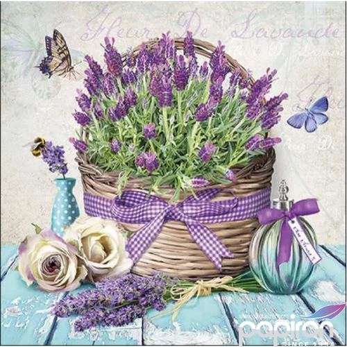 Szalvéta Ambiante Fleur de lavande papír papírszalvéta 33x33cm,20db-os