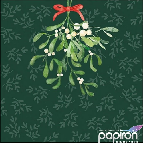 Szalvéta Ambiante Hanging mistletoe green papír papírszalvéta 33x33cm,20db-os