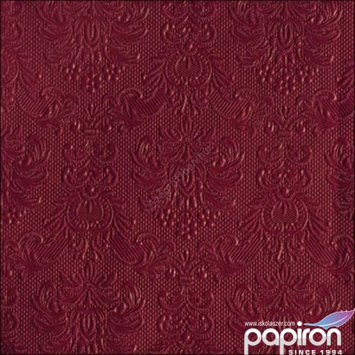 Szalvéta Ambiente Elegance ruby red dombornyomott 33x33cm, 15db-os papírszalvéta 33x33cm,15db-os